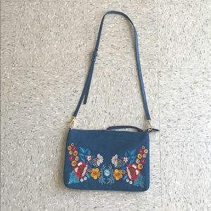 Blue Jean Purse w/ beautiful embroidery